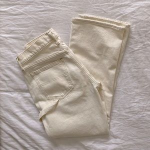 Abercrombie low rise cream carpenter pants